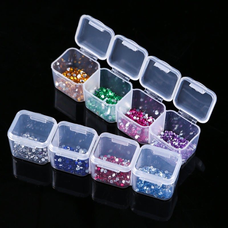 Eiito Diamond Painting Storage Containers, 2pcs 28 Grids Clear Diamond Painting Accessories and Tools Boxes Bead Organizers Diamond Art Embroidery Storage with 200PCS Label Stickers - Image 2